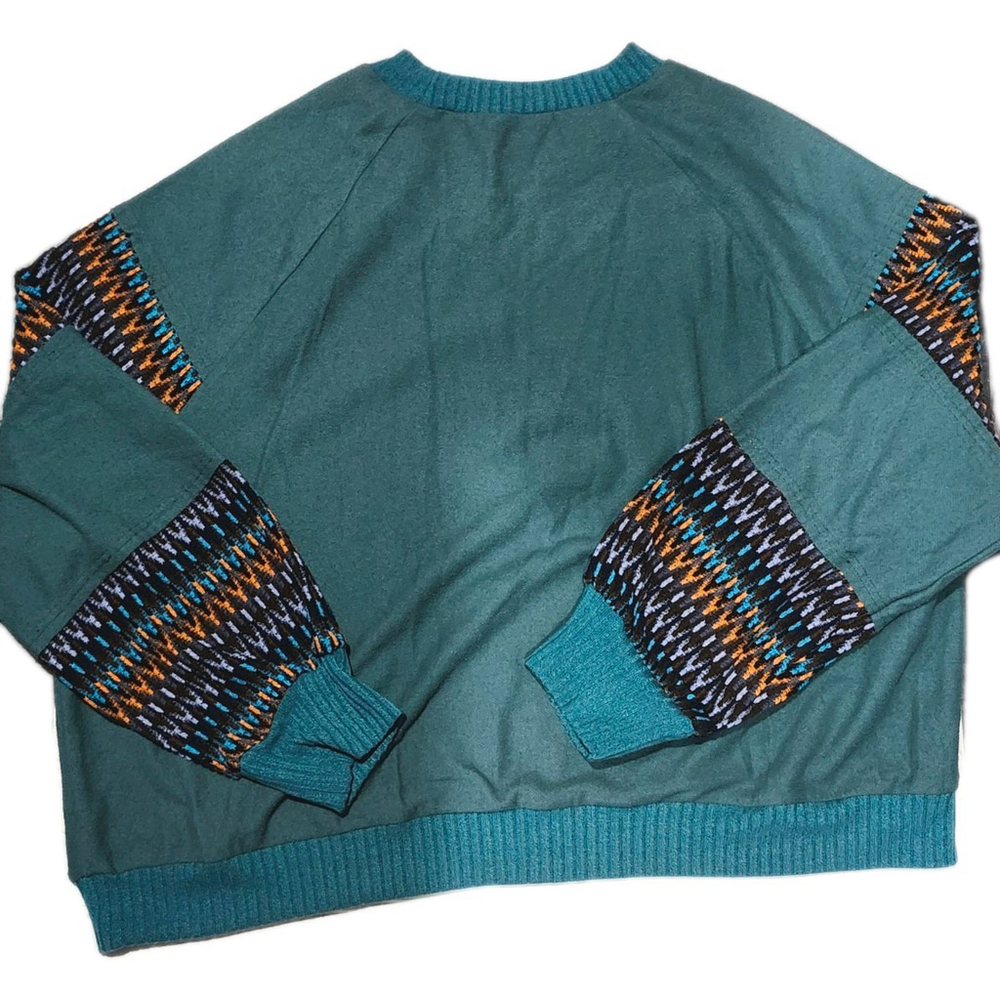 Easel Plus Size Boho Patterned Knitted Sweater Size 1X - Picture 2 of 3